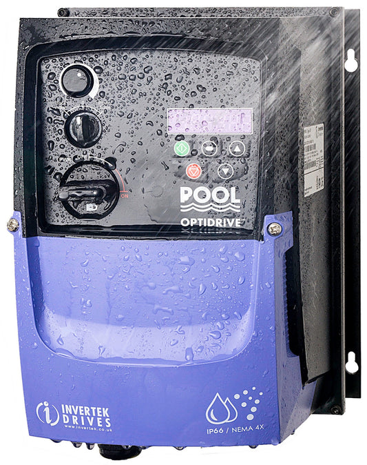 Pool Power Saver IP66 - 4.3A 240V 1ph to 1ph - AC Inverter Drive Speed Controller with Potentiometer and PowerSave/Off/BackWash switch